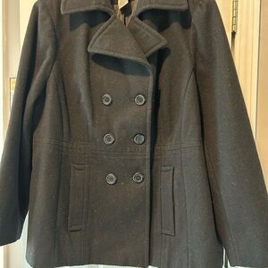 Covington Women's Charcoal Double-Breasted Peacoat